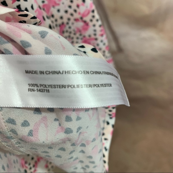 NEW Eloquii Pink Polka Dot Floral Print V Neck Blouse - Picture 9 of 10